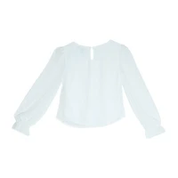 Byer California Little & Big Kid Girls Keyhole Neck Long Sleeve Blouse