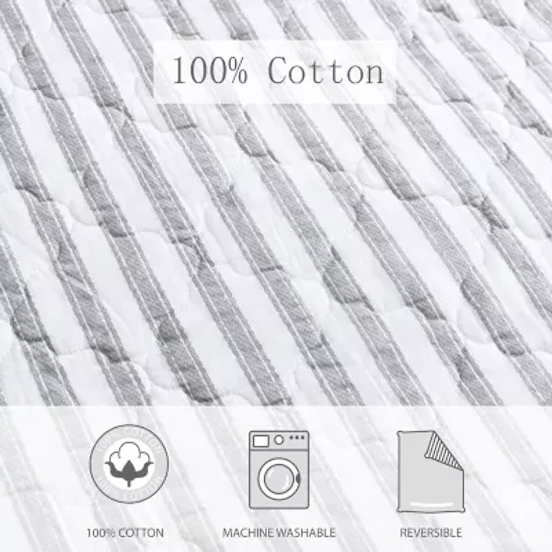 Stone Cottage Willow Way Ticking Quilt Set