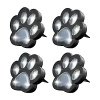 Bell + Howell Solar Powered Paw Print Disk Lights - 4 Pack