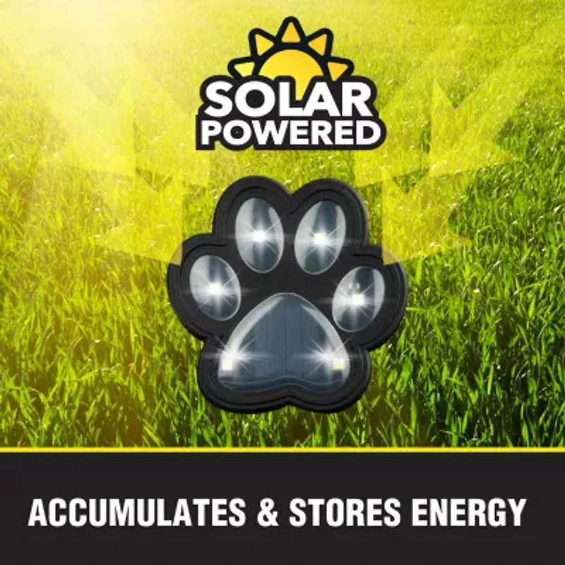 Bell + Howell Solar Powered Paw Print Disk Lights - 4 Pack