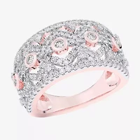 G-H / Si1-Si2) Womens CT. T.W. Lab Grown White Diamond 10K Rose Gold Band