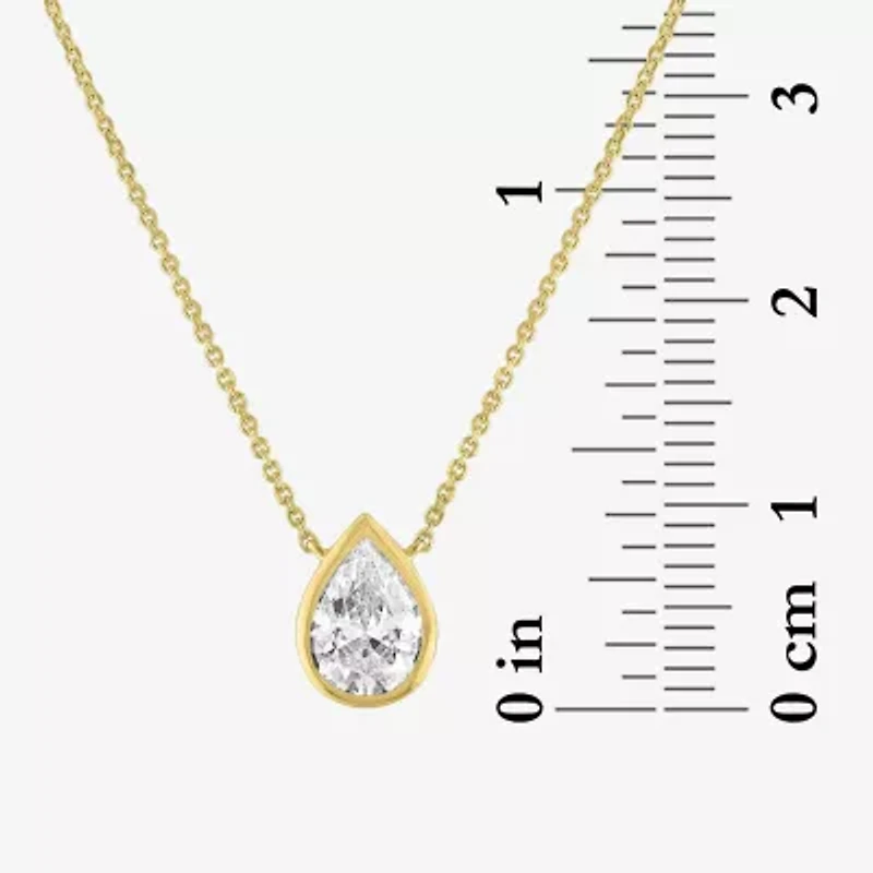Diamond Addiction (G-H / Si2-I1) Womens 1 CT. T.W. Lab Grown White Diamond 14K Gold Pear 18 Inch Pendant Necklace