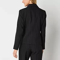 Black Label by Evan-Picone Pinstripe Womens Classic Fit Suit Jacket
