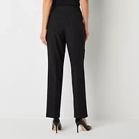 Black Label by Evan-Picone Pinstripe Womens Straight Mid Rise Trouser