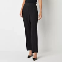 Black Label by Evan-Picone Pinstripe Womens Straight Mid Rise Trouser