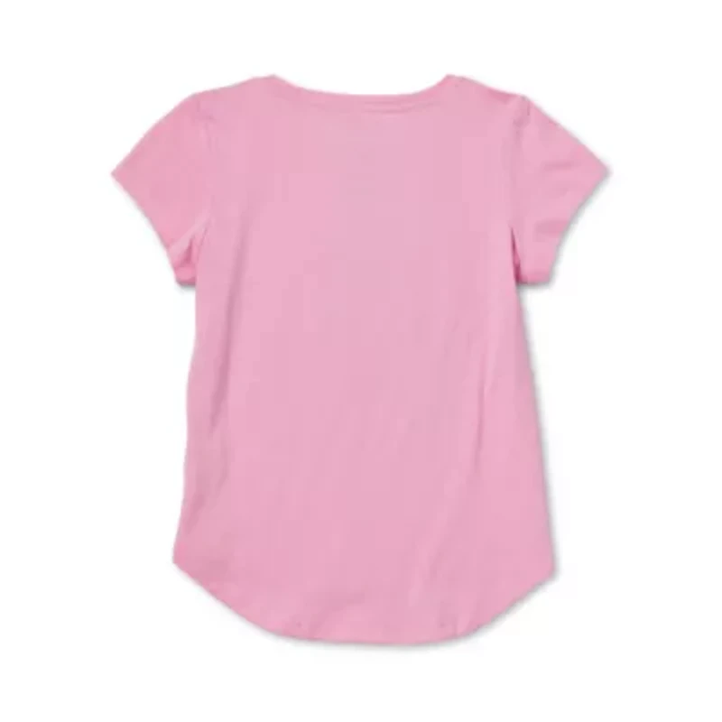 Disney Collection Little & Big Kid Girls Crew Neck Short Sleeve Regular Fit Wish Graphic T-Shirt