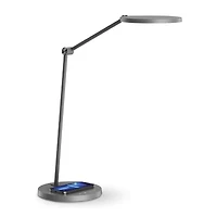 Sheffield Labs 18.6" Executive Gunmetal Wireless Charging Led Desk Lamp