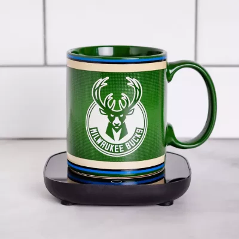Uncanny Brands NBA Milwaukee Bucks Logo Mug Warmer With Mug - Auto Shut On/Off