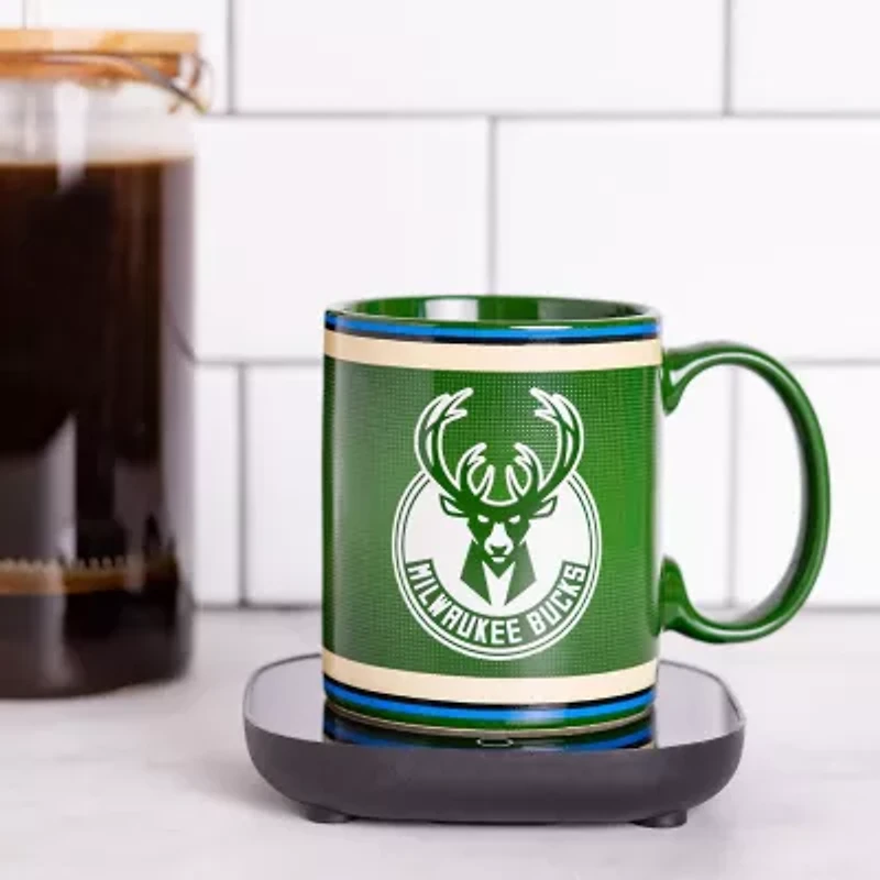 Uncanny Brands NBA Milwaukee Bucks Logo Mug Warmer With Mug - Auto Shut On/Off