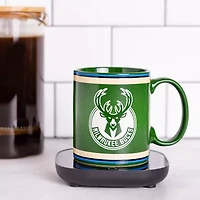 Uncanny Brands NBA Milwaukee Bucks Logo Mug Warmer With Mug - Auto Shut On/Off