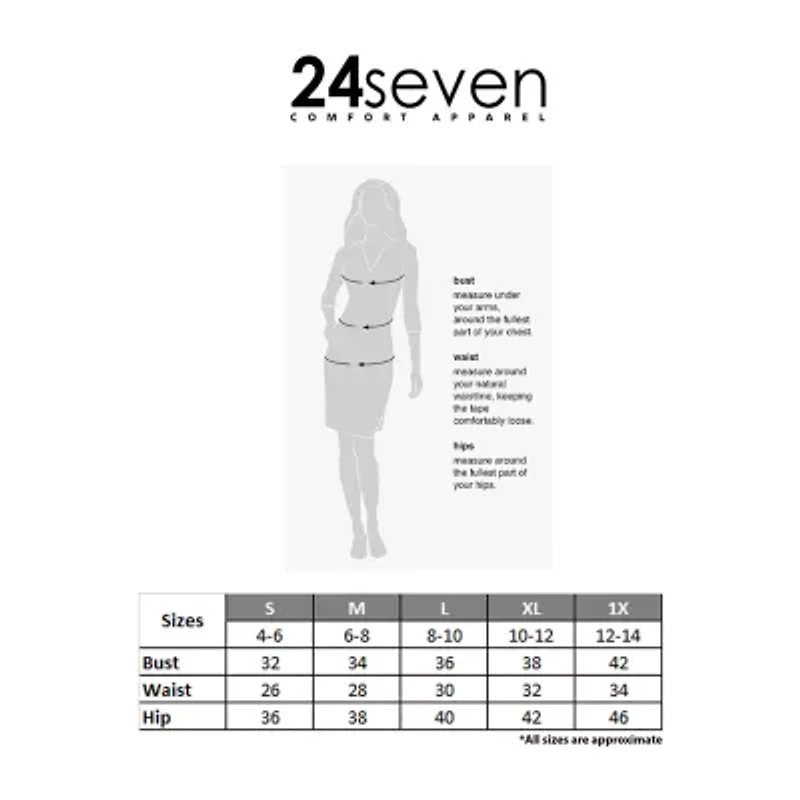 24seven Comfort Apparel Womens Mid Rise Pencil Skirt