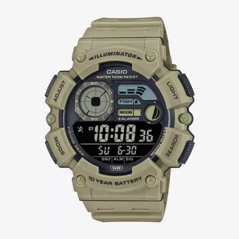 Casio Mens Digital Beige Strap Watch Ws1500h-5bv