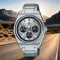 Casio Mens Silver Tone Stainless Steel Bracelet Watch Efb730d-7av