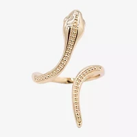 Bijoux Bar Gold Tone Snake Womens 2.5MM Black Cubic Zirconia 14K Gold Over Brass Band