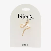 Bijoux Bar Gold Tone Snake Womens 2.5MM Black Cubic Zirconia 14K Gold Over Brass Band