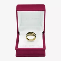 Sparkle Allure Womens 4MM Black Crystal 14K Gold Over Brass Crossover Band
