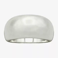 Sparkle Allure Polished Dome Womens 4MM Pure Silver Over Brass Band