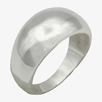 Sparkle Allure Polished Dome Womens 4MM Pure Silver Over Brass Band
