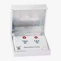Disney Classics Womens Flower Lilo & Stitch 2 Pair Earring Set