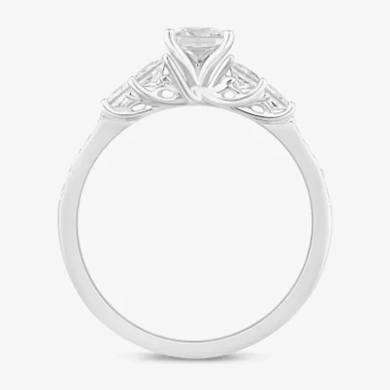 I / Si2) Womens / CT. T.W. Lab Grown White Diamond 10K Gold Side Stone Engagement Ring