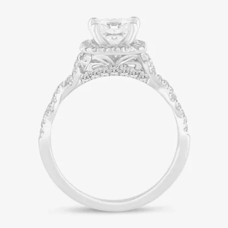 I / Si2) Womens /2 CT. T.W. Lab Grown White Diamond 10K Gold Side Stone Engagement Ring