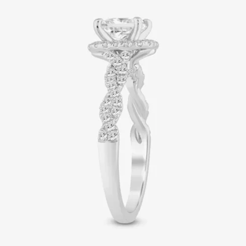 I / Si2) Womens /2 CT. T.W. Lab Grown White Diamond 10K Gold Side Stone Engagement Ring