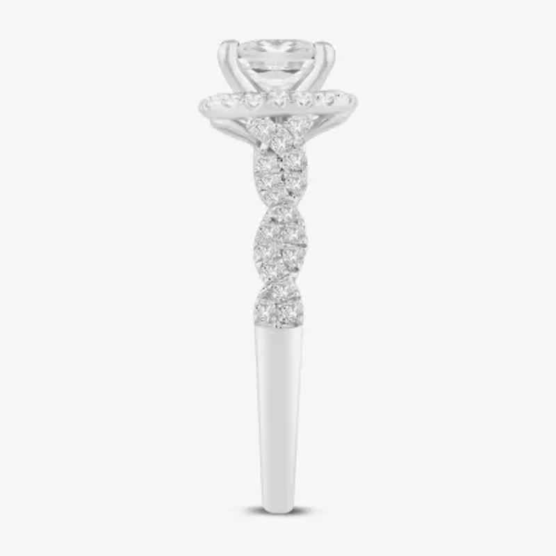 I / Si2) Womens /2 CT. T.W. Lab Grown White Diamond 10K Gold Side Stone Engagement Ring