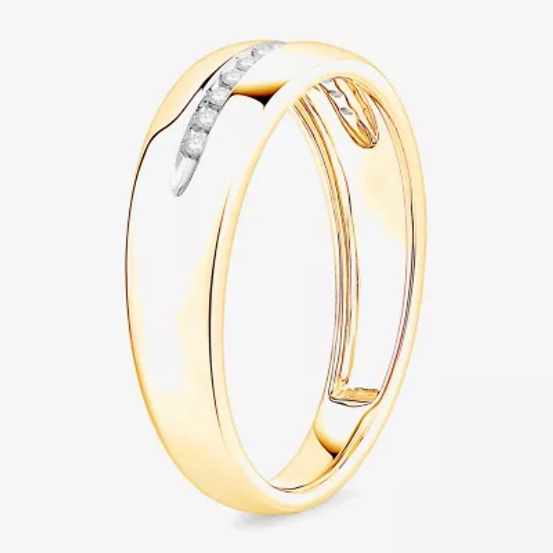 (I / Si1) 3PC Trio Set Featuring 3/8 CT. T.W. Lab Grown White Diamond 10K Two Tone Gold Round Side Stone Wedding Bridal Set