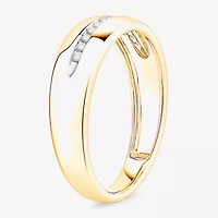 (I / Si1) 3PC Trio Set Featuring 3/8 CT. T.W. Lab Grown White Diamond 10K Two Tone Gold Round Side Stone Wedding Bridal Set