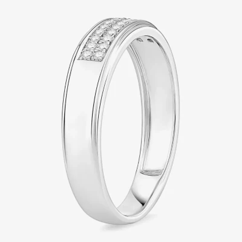 (I / Si1) 3PC Trio Set Featuring 1 1/2 CT. T.W. Lab Grown White Diamond 10K White Gold Side Stone Wedding Bridal Set