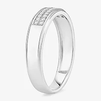 (I / Si1) 3PC Trio Set Featuring 1 1/2 CT. T.W. Lab Grown White Diamond 10K White Gold Side Stone Wedding Bridal Set
