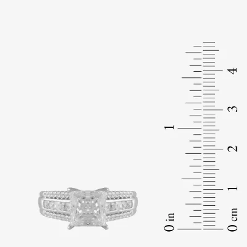 G / I1) Womens 2 CT. T.W. Lab Grown White Diamond 10K Gold Side Stone Engagement Ring
