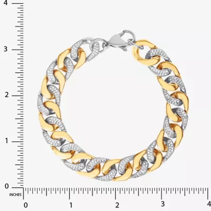 Mens Stainless Steel 9 Inch Curb Chain Bracelet