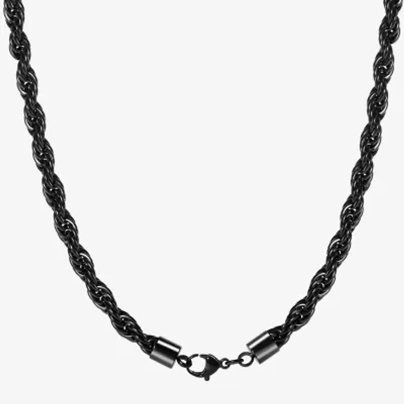 Mens Stainless Steel 24 Inch Rope Chain Necklace
