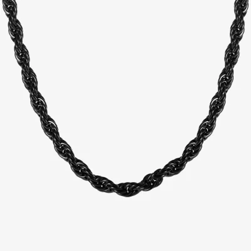 Mens Stainless Steel 24 Inch Rope Chain Necklace