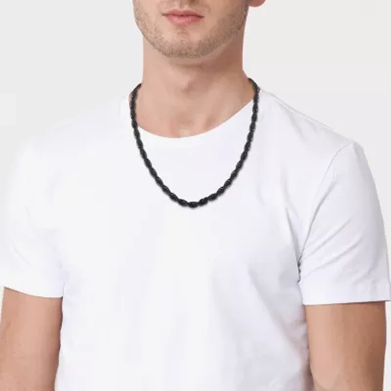 Mens Stainless Steel 24 Inch Rope Chain Necklace