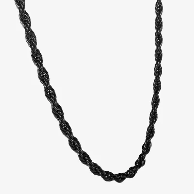 Mens Stainless Steel 24 Inch Rope Chain Necklace
