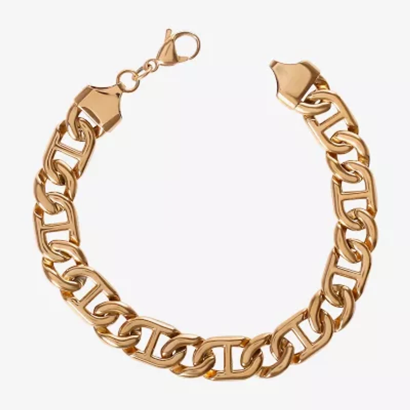 Mens Stainless Steel 8 1/2 Inch Link Chain Bracelet