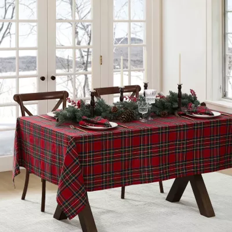 Elrene Home Fashions Stowe Tartan Holiday Plaid Rectangle Tablecloth