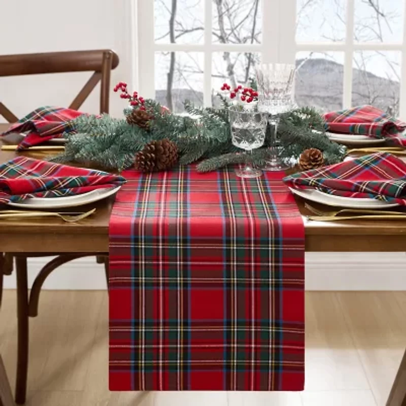 Elrene Home Fashions Stowe Tartan Holiday Plaid Table Runner