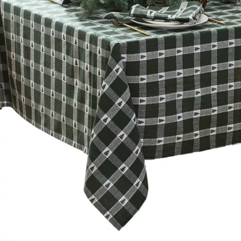 Elrene Home Fashions Sherwood Tree Dobby Cotton Rectangle Tablecloth