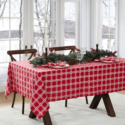 Elrene Home Fashions Sherwood Tree Dobby Cotton Rectangle Tablecloth
