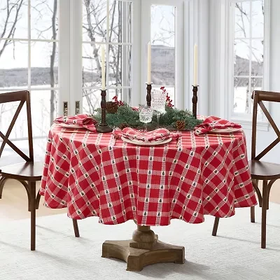 Elrene Home Fashions Sherwood Tree Dobby Cotton Oval/Round Tablecloths