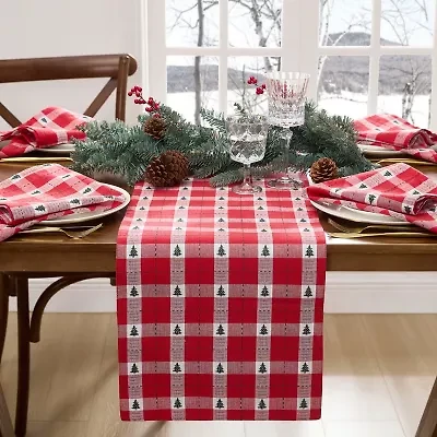 Elrene Home Fashions Sherwood Tree Dobby Cotton Table Runner