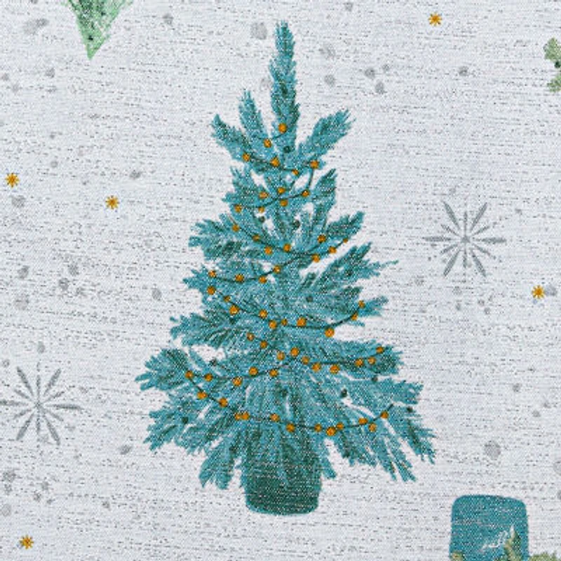 Elrene Home Fashions Lucina Twinkle Trees Holiday Lurex 70" Round Tablecloths