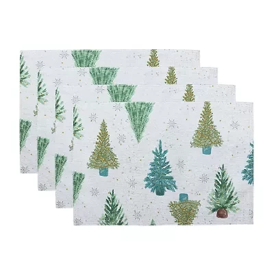 Elrene Home Fashions Lucina Twinkle Trees Holiday Lurex Fabric 4-pc. Placemat