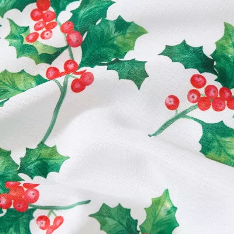 Elrene Home Fashions Vintage Holly Scallop Border Round Tablecloth