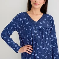 Adonna Womens V Neck Long Sleeve Nightgown
