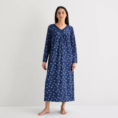 Adonna Womens V Neck Long Sleeve Nightgown