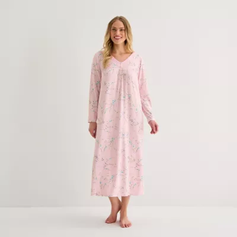 Adonna Womens V Neck Long Sleeve Nightgown